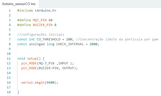 Foto de código de Arduino