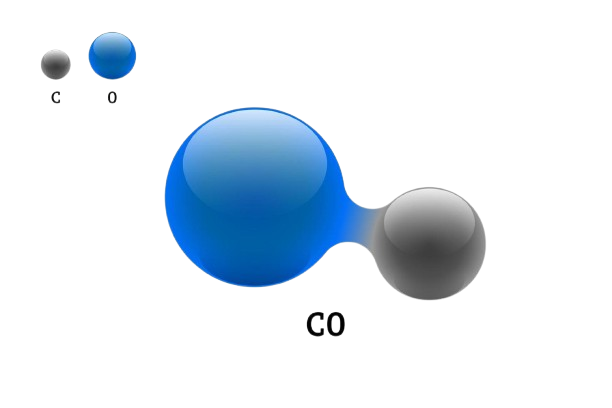representação por imagem da estrutura do monóxido de carbono